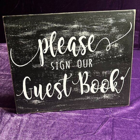 Rustic Wedding Decor Guest Book Sign - Picture 1 of 6